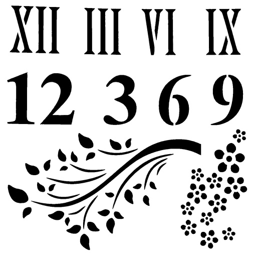 Stencil - Roman Numbers (6x6 inch)
